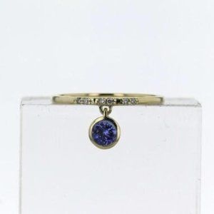 Tanzanite and Diamond Hanging Ring
